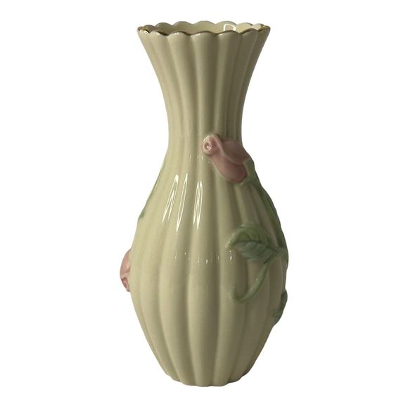 Lenox Sentimental Rose Bud Vase Hand Painted Ivory Fine China 5.75" 24k Gold Rim - Picture 6 of 10